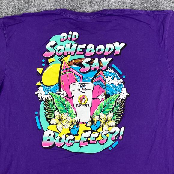 Buc-ee's T-Shirt Mens 3XL Purple Graphic Did Somebody Say Buc-ees Summer Tee - Picture 1 of 9
